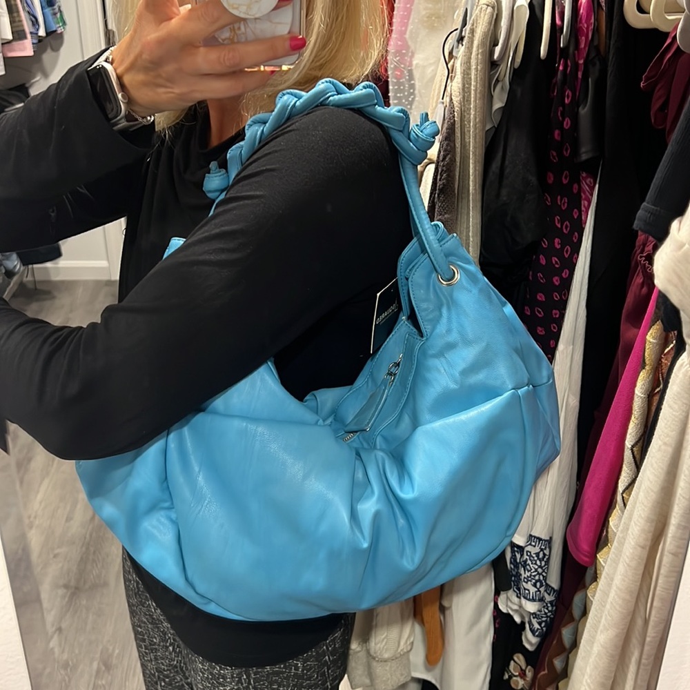 Squared by Sondra Roberts braided strap hobo bag, NEW - Picture 2 of 6